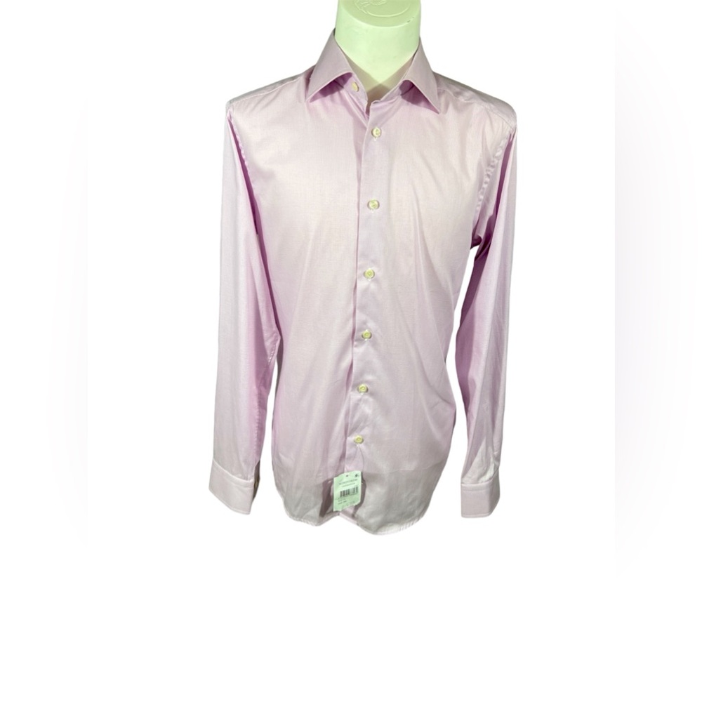 Eton Dress Shirt Size 38 15 Slim Fit in Pink Mini Check 100% Cotton New with tag